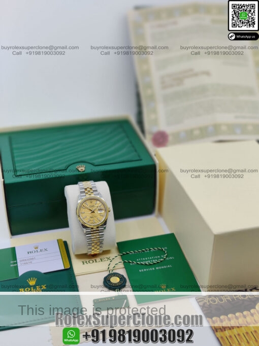 Rolex 126233 Datejust 36mm Champagne Palm Dial watch