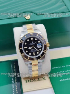 Rolex submariner black dial two tone replica watch