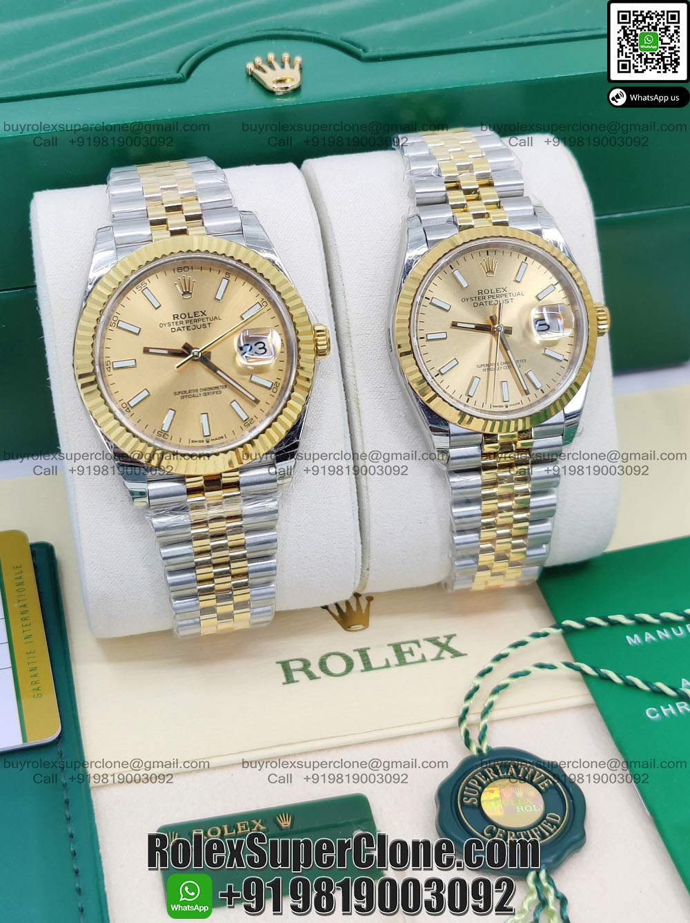 Rolex Swiss Replica Couple Set Watches Rolex Datejust Couple Watches