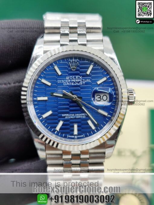 rolex datejust 126234 blue replica watch