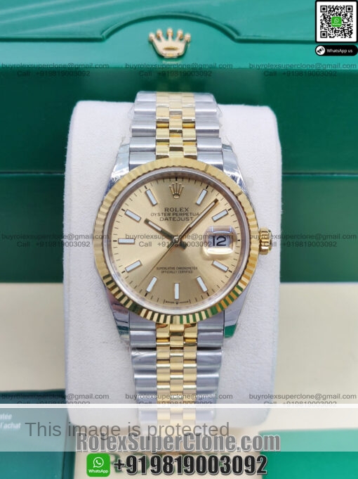 rolex datejust 36 champagne dial replica watch