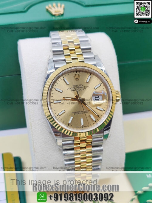 rolex datejust 36mm champagne replica watch