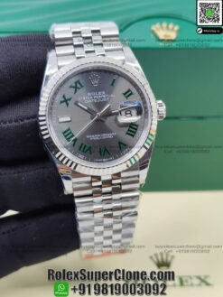 rolex datejust 36mm wimbledon dial replica watch