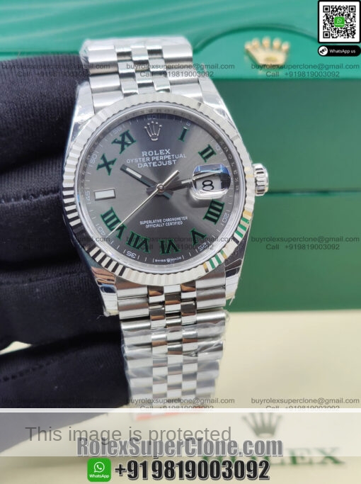 rolex datejust 36mm wimbledon dial replica watch