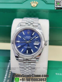 rolex datejust 41 blue dial replica watch