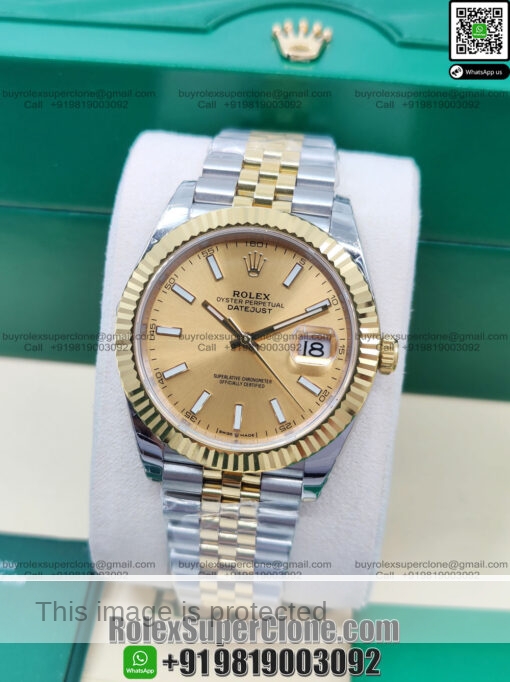 rolex datejust 41 two tone replica watch