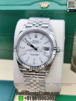 rolex datejust 41 white dial replica watch