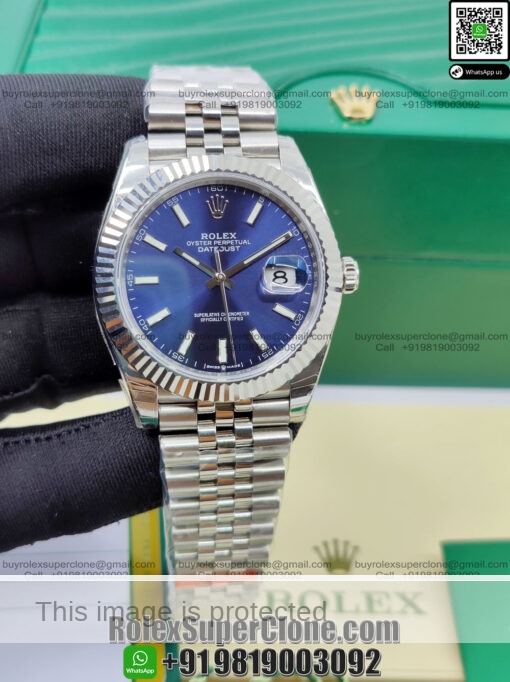 rolex datejust blue dial jubilee bracelet replica watch