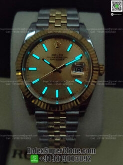 rolex datejust champagne dial two tone super clone watch