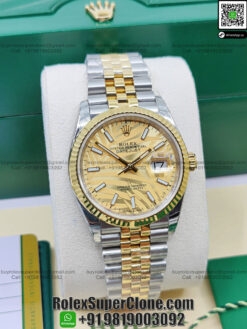 rolex datejust champagne palm dial replica watch