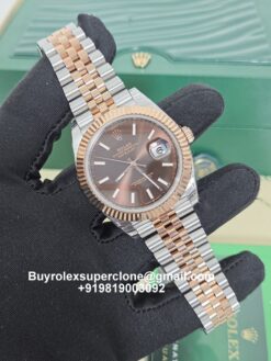 rolex datejust chocolate dial two tone bracelet