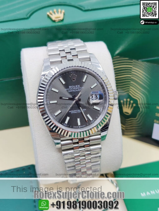 rolex datejust grey dial super clone watch