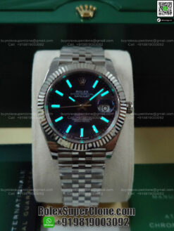 rolex datejust rhodium dial swiss replica watch