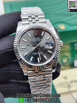 rolex datejust rhodium super clone watch