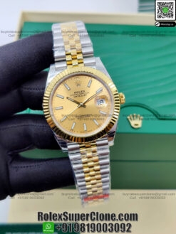 rolex datejust two tone super clone watch