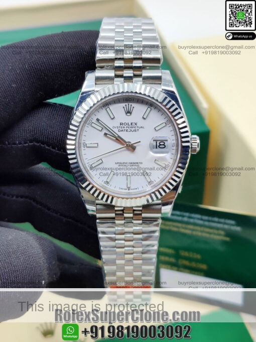 rolex datejust white dial jubilee bracelet replica watch