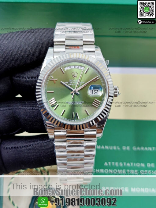 rolex daydate green dial replica watch