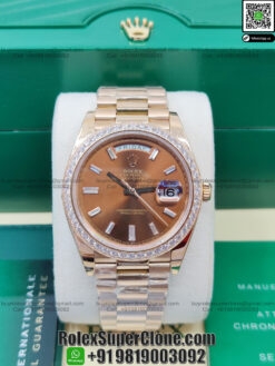 rolex daydate president diamonds bezel replica watch