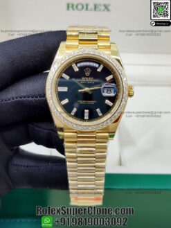 rolex daydate president diamonds bezel replica watches