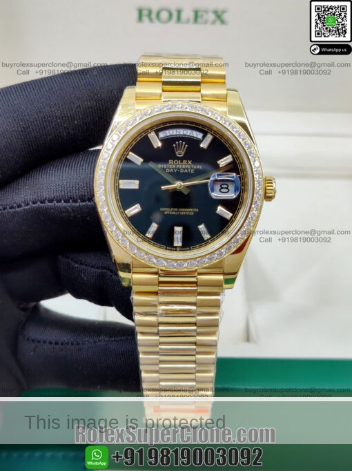 rolex daydate president diamonds bezel replica watches
