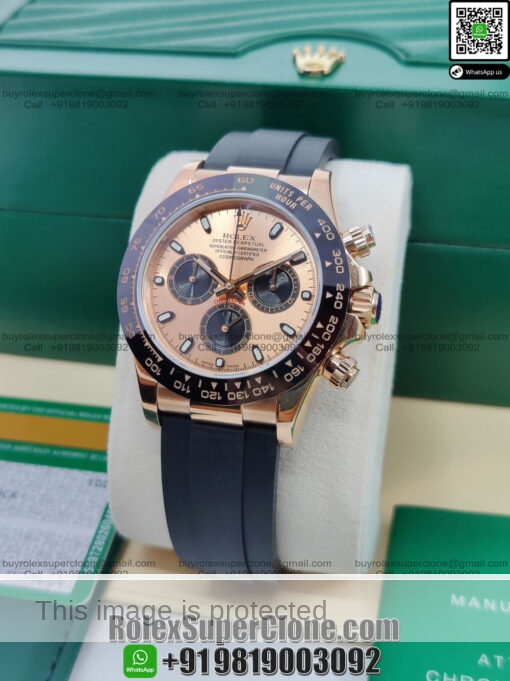 rolex daytona rose gold oysterflex replica watch