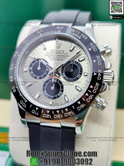 rolex daytona silver dial oysterflex replica watch