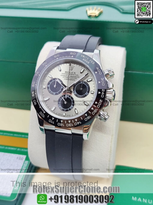 rolex daytona steel dial oysterflex replica watch