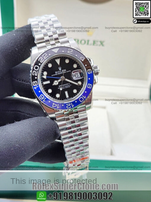 Rolex GMT Master II Batman Super Clone Swiss Replica Watch 126710BLNR