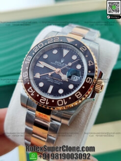 rolex gmt master 2 root beer two tone replica watch