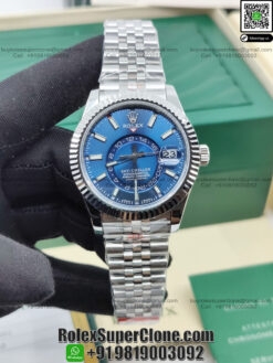rolex sky dweller blue jubilee swiss replica watch
