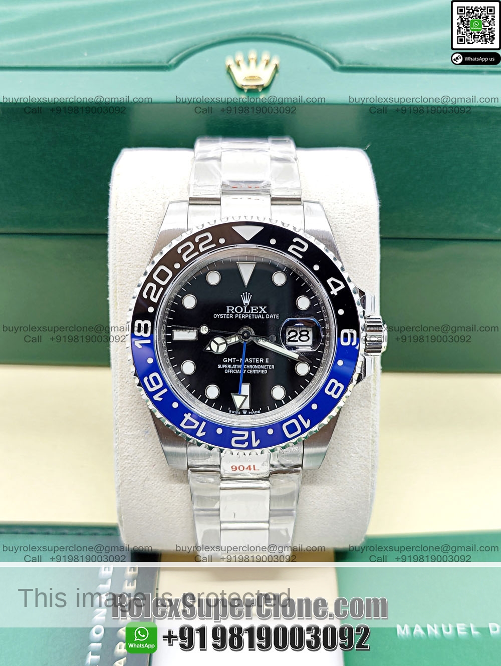 Rolex GMT Master II Batgirl Super Clone Swiss Replica Watch 126710BLNR