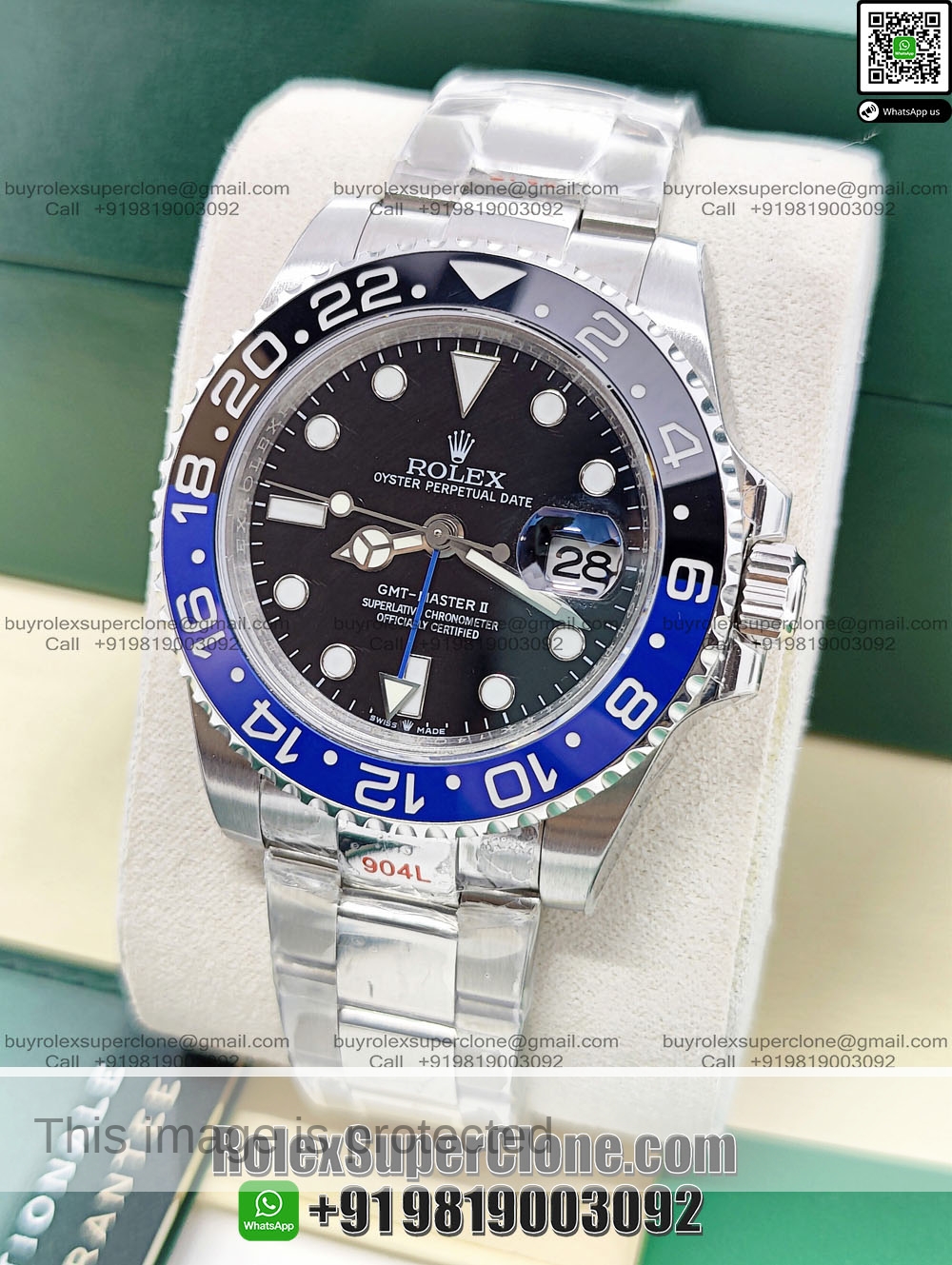 Rolex GMT Master II Batgirl Super Clone Swiss Replica Watch 126710BLNR