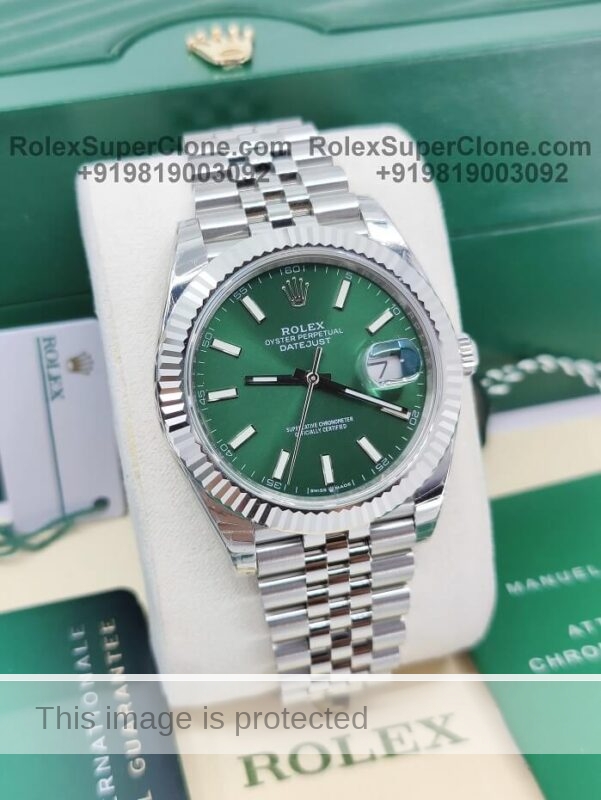 Rolex Datejust Mint Green Super Clone Replica Watch