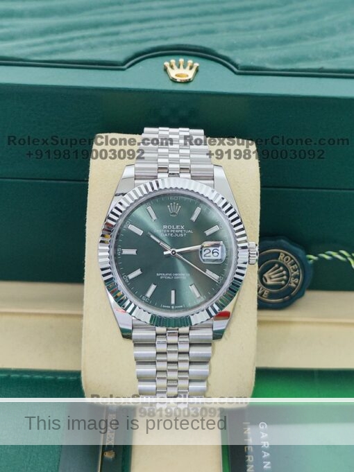 rolex datejust mint green replica