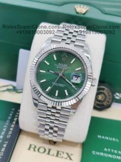 Rolex datejust mint green super clone watch