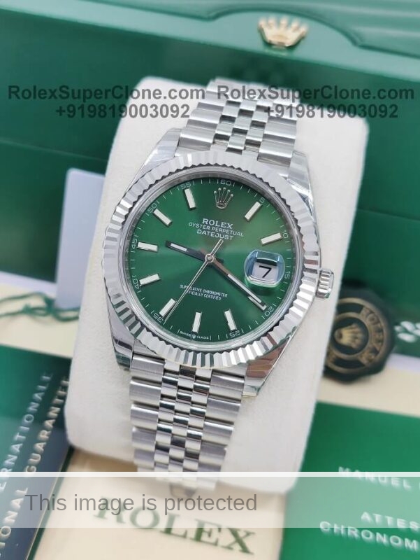 Rolex Datejust Mint Green Super Clone Replica Watch