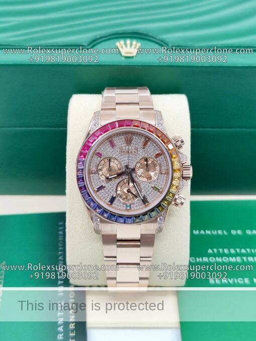 rolex daytona rainbow pave dial replica watch