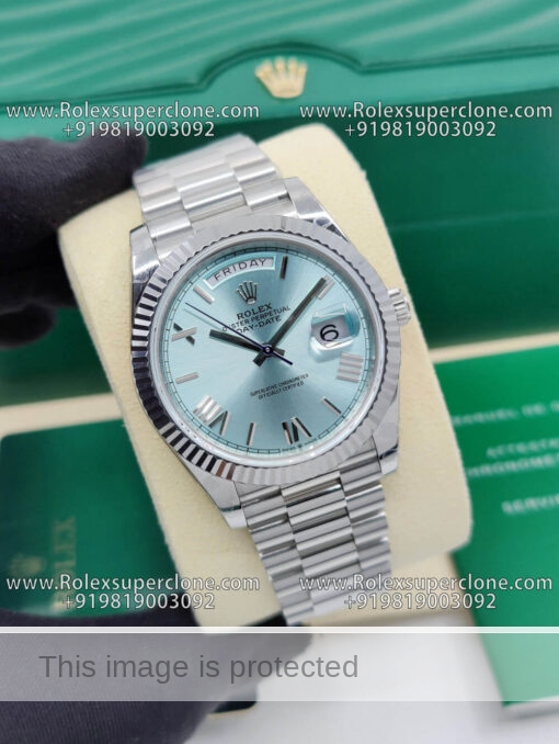 rolex daydate ice blue dial clone