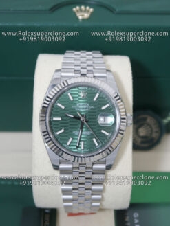 rolex datejust fluted green dial jubilee bracelet