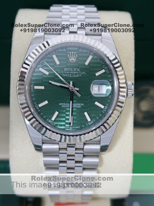 rolex datejust green dial jubilee bracelet