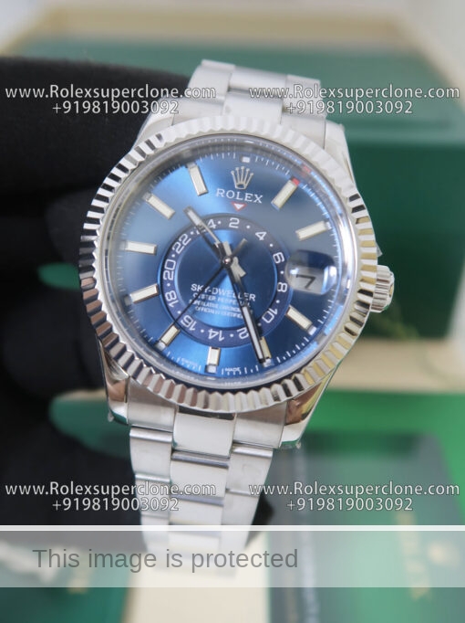 rolex sky dweller blue dial oyster bracelet