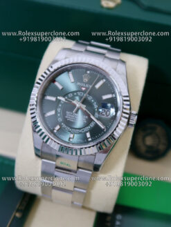 rolex sky dweller green dial replica