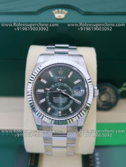 rolex sky dweller green dial super clone