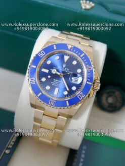 rolex submariner blue dial watch