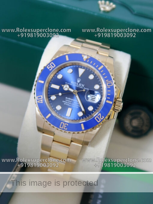 rolex submariner blue dial watch