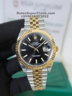 rolex datejust black dial replica