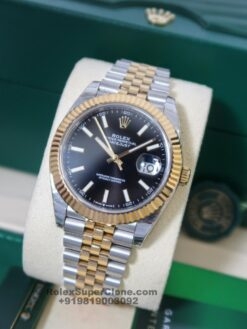 rolex datejust black dial watch