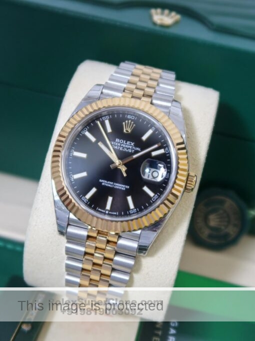 rolex datejust black dial watch