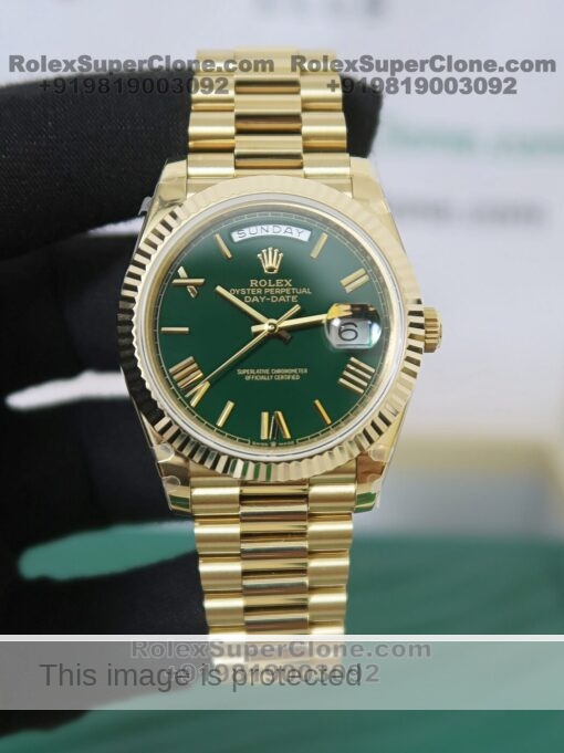 rolex daydate green roman dial replica watch