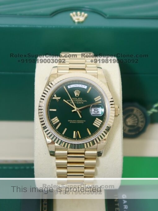 rolex daydate green roman dial super clone